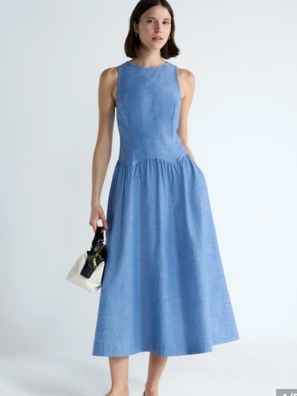 Sleeveless Light Blue Midi Dress